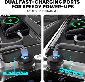 Auto ladegerät 36V/1.67A Ausgang mit Dual USB-A/C 12-36V Eingang 5A Schnell lade bereich LED-Anzeige 2025 Starlink Mini DC Power LED - Product Image 5