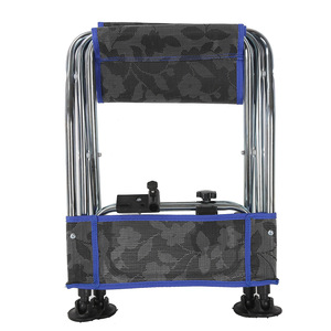Chaise de pêche pliable en métal avec tissu respirant, portable, pour usage extérieur tout-terrain - Product Image 1