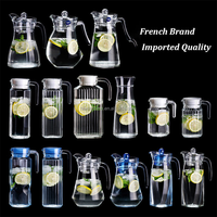 Ensemble de bouteilles à eau froide en verre Hxglass, ensemble de tasses à thé, design minimaliste, pot à jus de fruits, ensemble de carafe et 6 verres