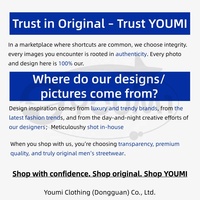 Youmi Custom OEM Manches longues côtelées tricotées à double épaisseur, DTG, délavées à l'acide, style Hip-hop Vintage, 345 GSM, 100% Coton, Y2k