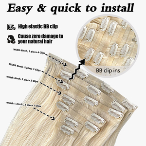 Clip de <span class=keywords><strong>cheveux</strong></span> humains droits en extension Real Remy Clip in Hair Extension Clip Ins Strawberry Blonde Mix Light Blonde Hair Fournisseur - Product Image 4