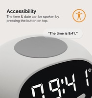 Jam Alarm perekam suara, dengan tampilan besar LED Jam Digital dengan Port pengisi daya USB Volume yang dapat disesuaikan untuk mengingatkan anak-anak orang tua