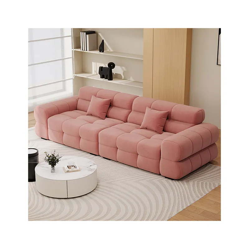 Изготовленный на заказ Новый Высококачественный бархатный диван высокий роскошный стиль диван современный кремовый стиль минималистский стиль мебель диван набор для гостиной