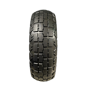 10-Inch Pu Foam Tire Solid Airless Wheel For Garden <b>Tools</b> And <b>Vehicles</b> Max Load 100Kg Black Universal - Product Image 3