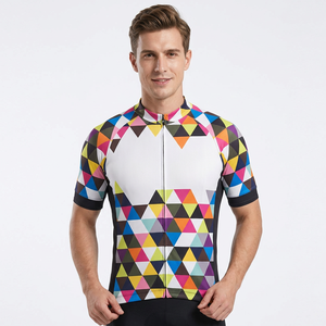 เสื้อจักรยานแขนสั้นสีน้ำเงินสำหรับผู้ชาย ชุดกีฬาปั่นจักรยาน - Product Image 3