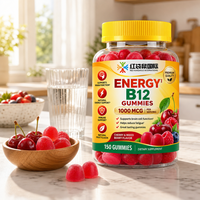 Fabrication sur mesure de compléments alimentaires en gommes à la vitamine B12, étiquette privée OEM ODM, fabrication de qualité GMP COA, emballage personnalisé, directement de l'usine