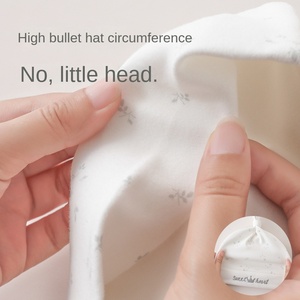 Berretto fetale per bambini primavera e autunno cappello neonato a doppio strato cotone 0-3 mesi berretto per fontanella antivento - Product Image 4