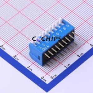 DPL-09BLP DIP Switch Through hole Component (THT) Switch Piano Key Single Pole Single Throw 9-Bit PC Pin - Product Image 1