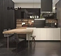 Ensemble intérieur de cuisine complet de haute qualité Armoire de cuisine de style européen en bois massif avec îlot