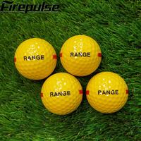 Balle de golf jaune monobloc en caoutchouc résistant à l'usure pour le practice