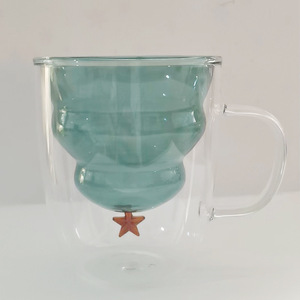 Ly Giáng Sinh hai lớp bán buôn có nắp, ly cà phê thủy tinh chịu nhiệt, ly Giáng Sinh thủy tinh borosilicat cao cấp, có thể tùy chỉnh - Product Image 5