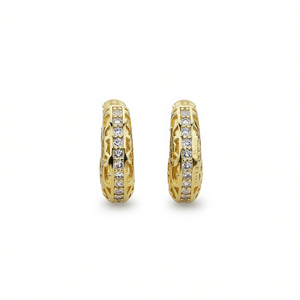 Orecchini a Cerchio Iguoou in Oro Massiccio 18K con Diamanti, Taglio Brillante Rotondo, Colore G, Gioielli di Lusso per Uso Quotidiano - Product Image 1