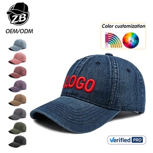 Custom Premium <b>Vintage</b> Cotton Washed Baseball <b>Cap</b> Unstructured Distressed Dad Hat Denim Baseball <b>Cap</b> for Men Women - Product Image 1