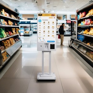 Mesin kios pembayaran dengan Logo kustom sistem Android kantin kios makanan cepat sentuh <span class=keywords><strong>POS</strong></span>