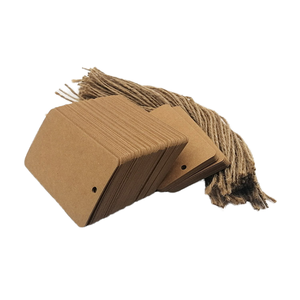 Wholesale Custom Shape Kraft Paper Hang Tags Cheap Blank Cotton String Printed Garment and Shoe Tags