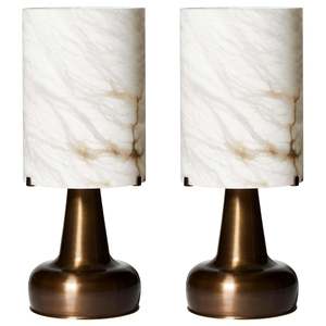 Vintage Spanish Marble <b>Table</b> <b>Lamp</b> Led Light E27 <b>Base</b> Switch Control For Bedroom Living Room Hotel Decor - Product Image 3