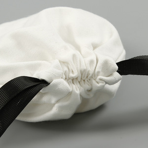 Reusable Custom Logo Printing Natural Organic Cotton Muslin Jewelry Pouch Dust <b>Bags</b> Canvas Drawstring <b>Bags</b> - Product Image 3