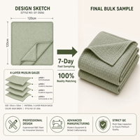 Couverture en mousseline d'hiver en coton biologique GOTS, 4 couches, personnalisée, de qualité supérieure, pour nouveau-né, couverture matelassée pour lit de bébé