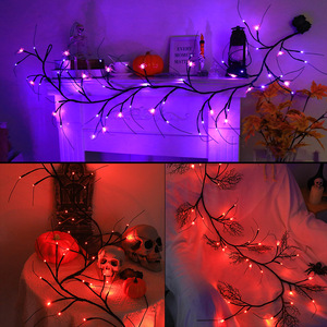 Guirlande lumineuse LED blanche chaude pour Halloween, 6,5 pieds, indice de protection IP44, décorations effrayantes pour mur, cheminée, fête, à intensité variable - Product Image 2