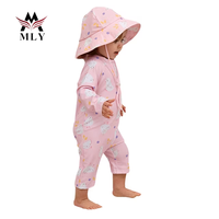 Maillot de bain une pièce à manches longues et à capuche pour enfants, protection UV, séchage rapide, combinaison de protection solaire pour filles, été