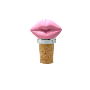 Pink Lip Cork <b>Stopper</b> Small Reusable For <b>Wine</b> Champagne Valentine'S Day - Product Image 1