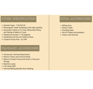 Machine de fraisage radiale horizontale et verticale de haute précision pour applications industrielles de découpe, perçage et usinage des métaux - Product Image 2