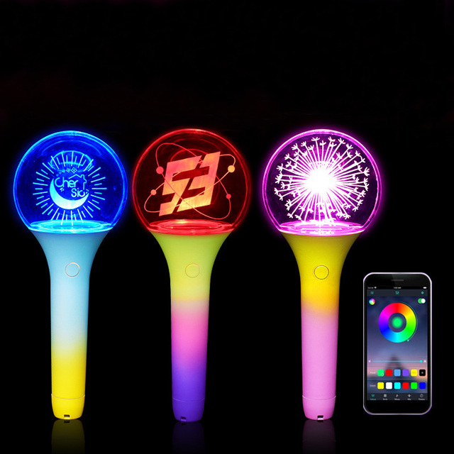 OEM Kpop Official Custom Lightstick Fans Cheering APP Controller Penlight LED Light Stick Glow in the Dark for Events Concert
