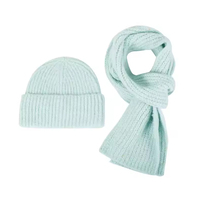 Ensemble de chapeau, écharpe et gants en acrylique faits à la main, promotionnel, chaud, coupe-vent, hiver, unisexe, vente en gros