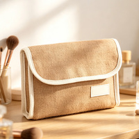 Sac de maquillage écologique en gros avec logo personnalisé, sac de toilette portable, sac cosmétique de voyage pour filles