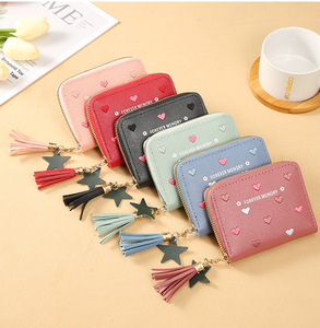 Mini portamonete portatile multifunzionale grazioso modello di Lychee stile PU borse in pelle portamonete portafoglio per donna - Product Image 1