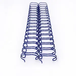 Factory Direct Supply 1 Inch Hard Blue Color Metal Book Binding Wire Double Ring For Child Book