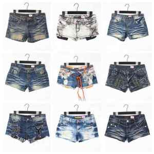 Shorts en jean vintage de haute qualité pour femmes, coupe décontractée, taille haute avec boutons décoratifs, respirants, pour l'été - Product Image 1