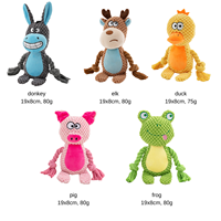 Nouveau jouet interactif pour animaux de compagnie en peluche sonore avec corde en coton, motifs renard, grenouille, cochon, chien, pour entraînement et jeu de tirette, jouets à mâcher couineurs pour animaux de compagnie, vente chaude au détail