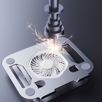 Support de refroidissement ergonomique pliable pour ordinateur portable OEM d'usine, pivotant à 360°, en acier au carbone, avec ventilateur USB