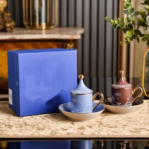 Porcelain <b>Tea</b> Cup and Saucer Gift <b>Box</b> Ceramic Coffee Tableware Set for Cafe Wedding Home Use - Product Image 1