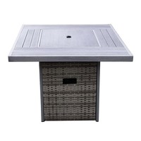 50000Btu cheminée extérieure en acier sans fumée, Patio de jardin, Propane, foyer, Table rectangulaire avec foyer