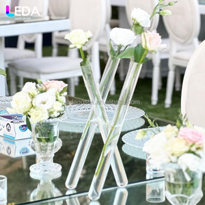 Vase de table LEDA de haute qualité pour salon, support à fleurs en verre de petit calibre pour mariage et fête - Product Image 4
