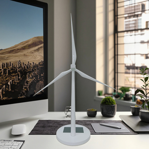 Joli moulin à vent solaire en métal et aluminium, cadeau de Noël haut de gamme, jouet éducatif en plastique ABS, OEM - Product Image 1