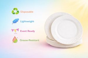 Platos Desechables de Plástico de Grado Alimenticio de 8 Pulgadas - Libres de BPA, Seguros para Servir Frutas y Postres - Product Image 2