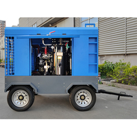 Compresseur d'air portable diesel haute pression 175 PSI, 185 CFM pour sablage et forage