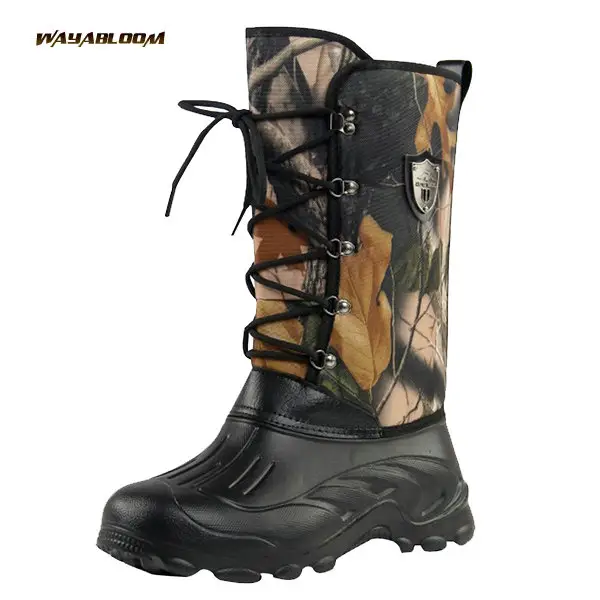 Wholesale New high barrel waterproof warm men's outdoor fishing boots casual men's snow boots