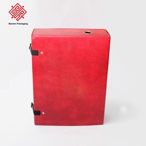 Baoren Factory Price Rigid Paperboard Gift <b>Boxes</b> With Snap Button Red Rectangle High-End Small Business Folding Packaging Box - Product Image 4