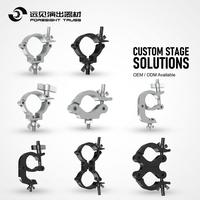 Abrazaderas de aluminio TUV para luces de escenario plegables, con ojo lateral giratorio y gancho estrecho, para truss de iluminación de escenario global