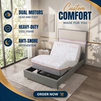 Matelas électrique intelligent King Size à double moteur, télécommandé, à gravité zéro, avec base métallique, réglable électriquement, Katil Elektrik