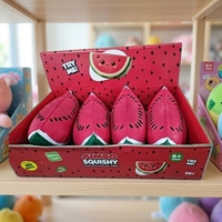 Jouets à presser en forme de tranches de pastèque géantes, remplies de farine, 23 cm, fruits simulés en TPR, jouets anti-stress, jouets de décompression pour enfants