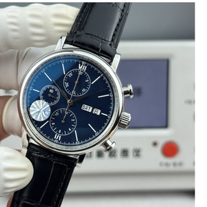 316L Edelstahl-Uhr mit Blauem Zifferblatt und Drei-Augen-Anzeige, Kalenderfunktion, Automatische Mechanische Herrenuhr - Product Image 3