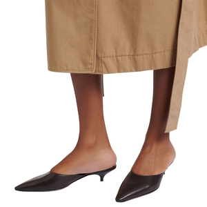 Mules à talon chaton à bout pointu pour femmes, à enfiler, à bout fermé et talon ouvert, chaussures mules à talon bas, vente en gros, OEM, personnalisées - Product Image 5