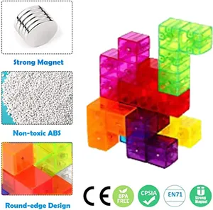 3D Sensorischer Transparenter PVC Magnetwürfel 1:36 Maßstab 32-Teiliges Modernes Gebäude-Thema Kinder Montessori Lernpuzzle Spielzeug - Product Image 4