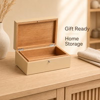 Boîte de rangement pour cigares en bois de pin personnalisée avec couvercle à charnière et fermoir métallique pour l'organisation du bureau, de la maison, de la salle d'étude et l'emballage de marque