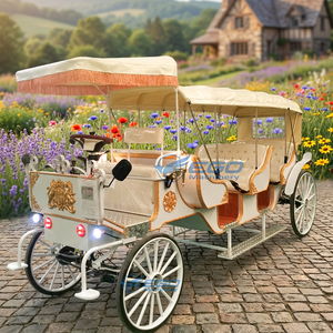 Carruaje Turístico Blanco de Tres Filas para Parque, Carruaje Eléctrico para Bodas, Fácil de Operar - Product Image 5